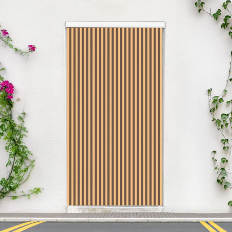 Cortina de cintas exterior para puerta Barcelona opaco marfil marrón