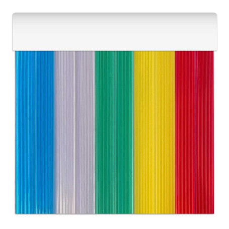 Cortina de cinta exterior estriada transparente para puerta a medida