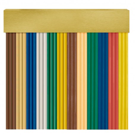Cortina en cinta exterior para puertas PVC oro antimoscas NIZA